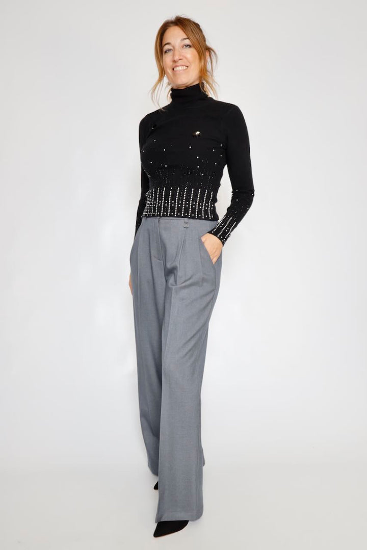 PANTALÓN PALAZZO GRIS  WV3004W81301