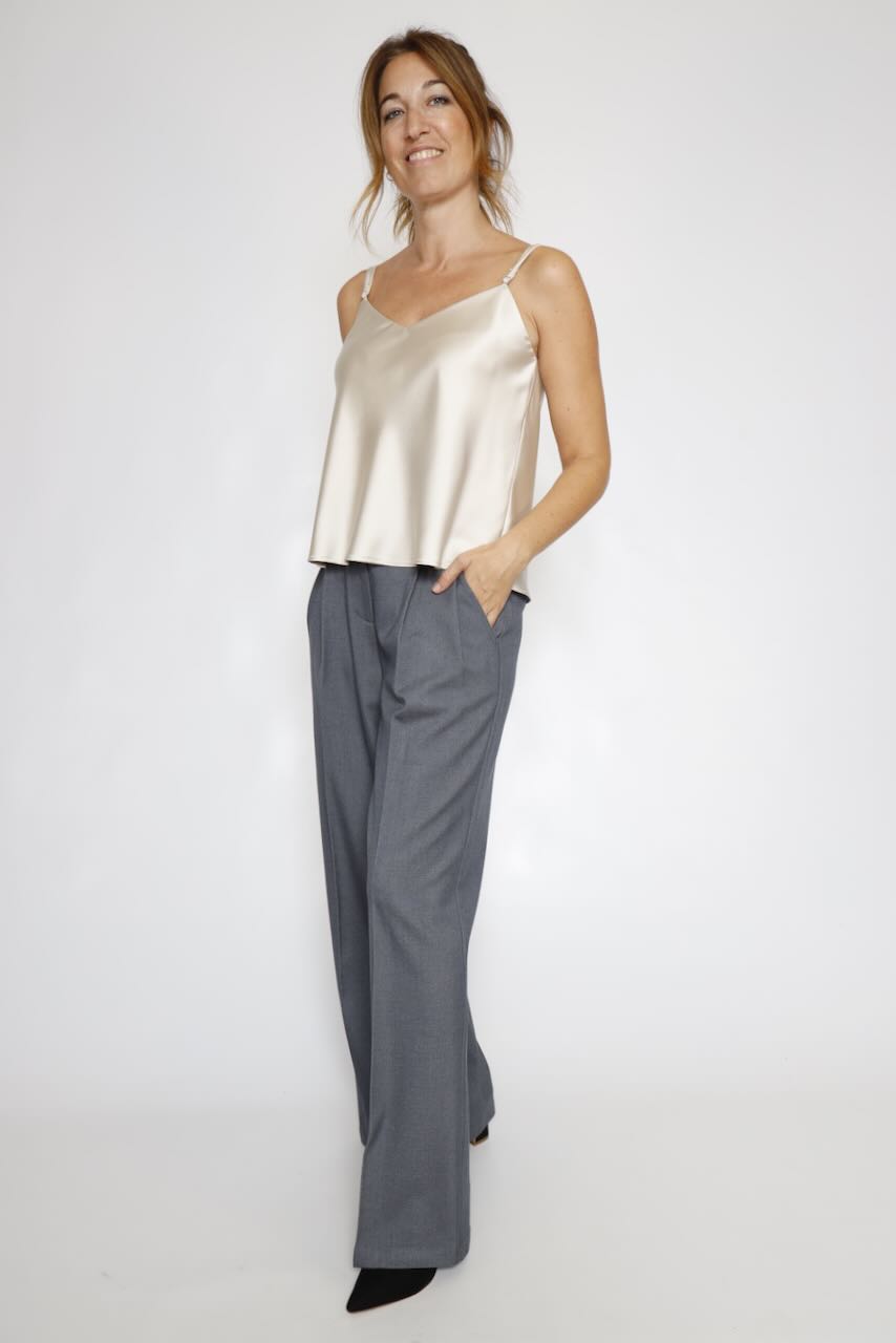 PANTALÓN PALAZZO GRIS  WV3004W81301