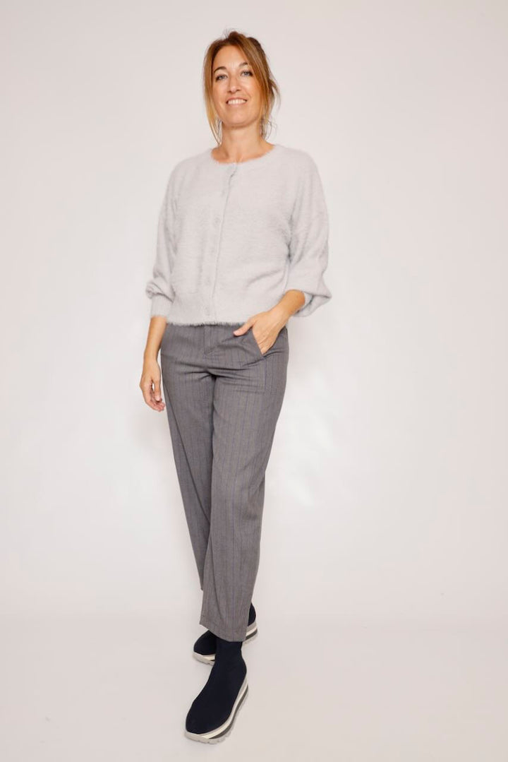 CHAQUETA PUNTO GRIS MASA