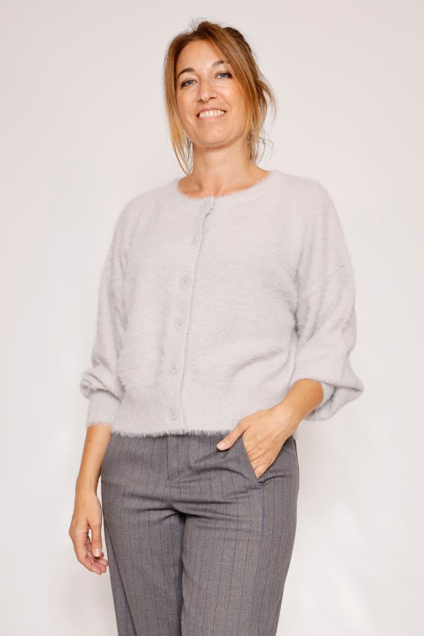 CHAQUETA PUNTO GRIS MASA