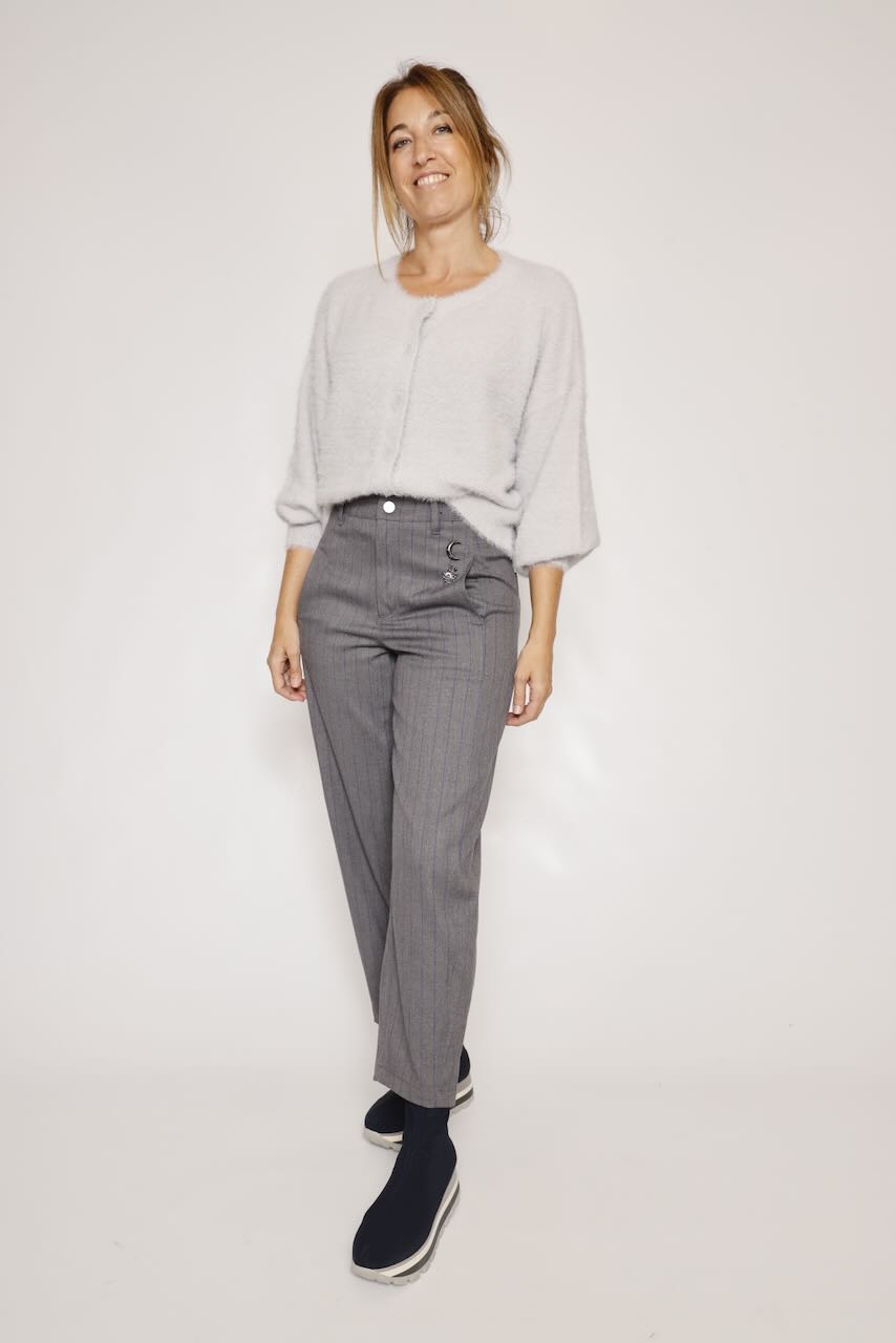 CHAQUETA PUNTO GRIS MASA