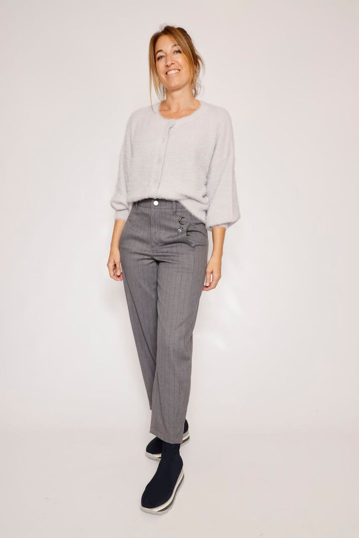CHAQUETA PUNTO GRIS MASA