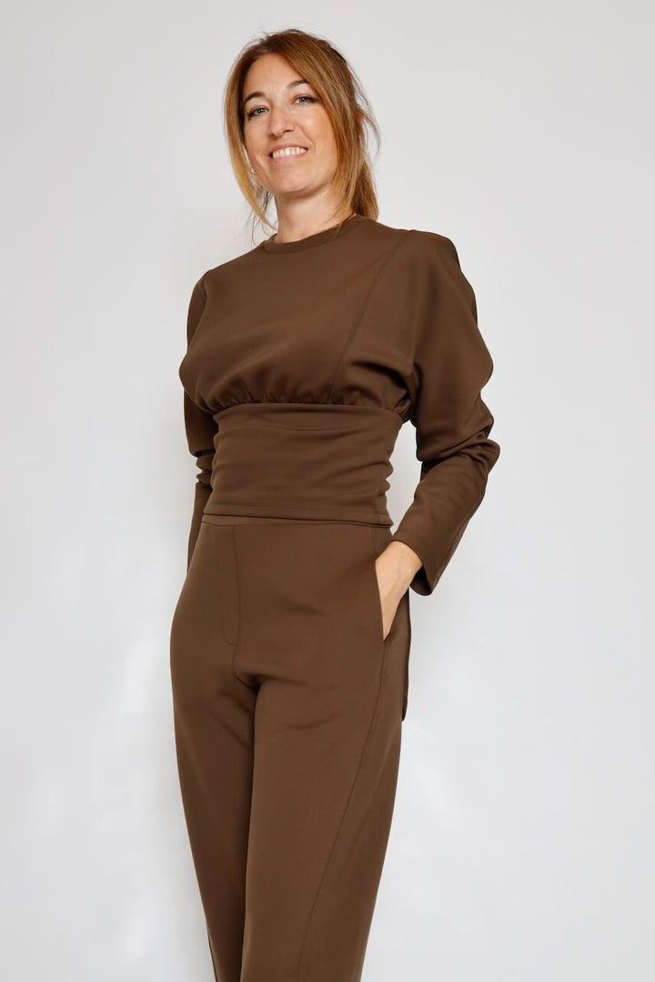 TOP EFECTO CORSÉ CHOCOLATE 64-2094