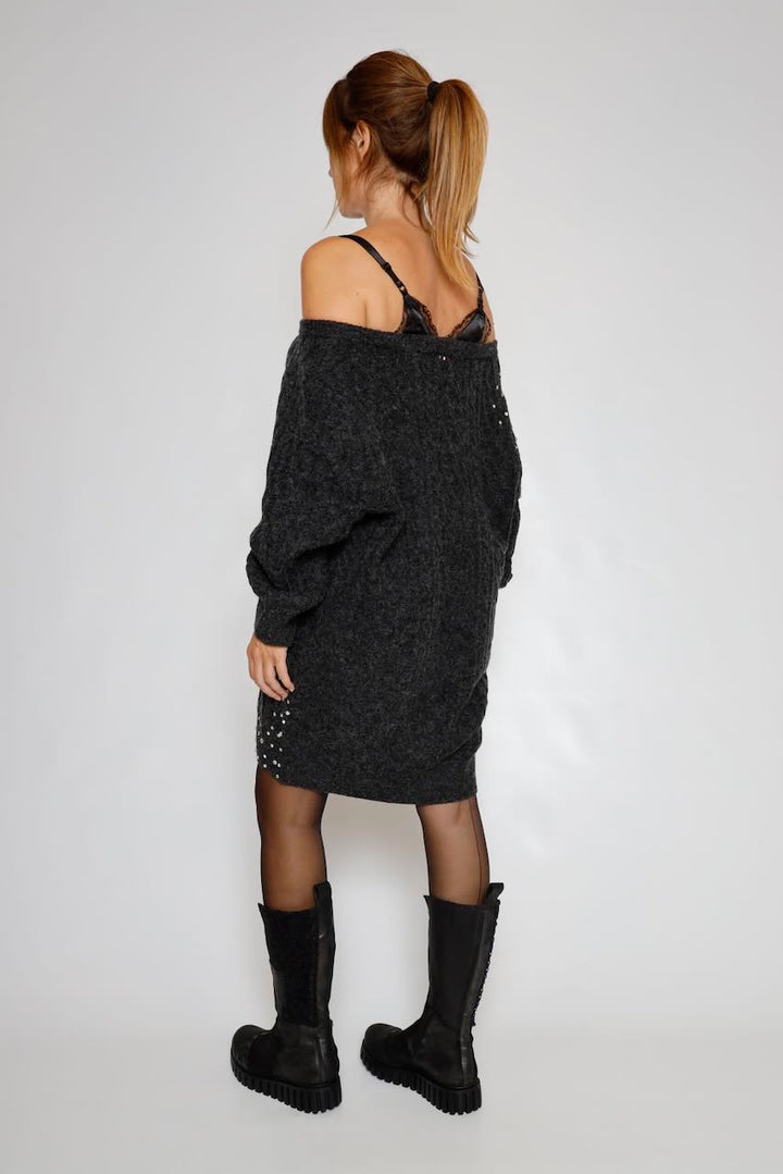 VESTIDO PUNTO TRENZADO GRIS WD5016K457R9