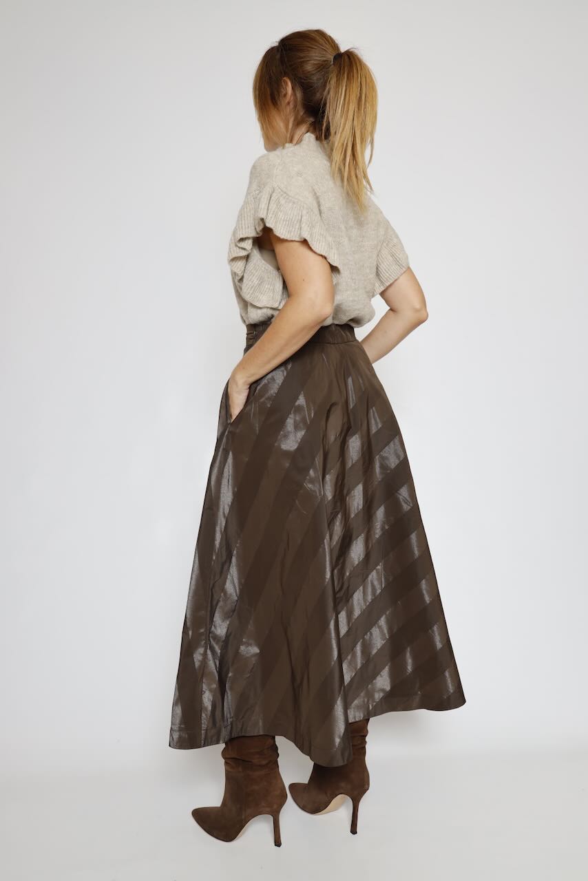 FALDA TAFETAN RAYAS 64-6003