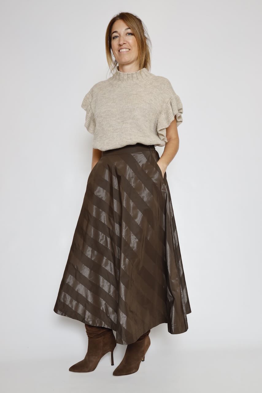 FALDA TAFETAN RAYAS 64-6003