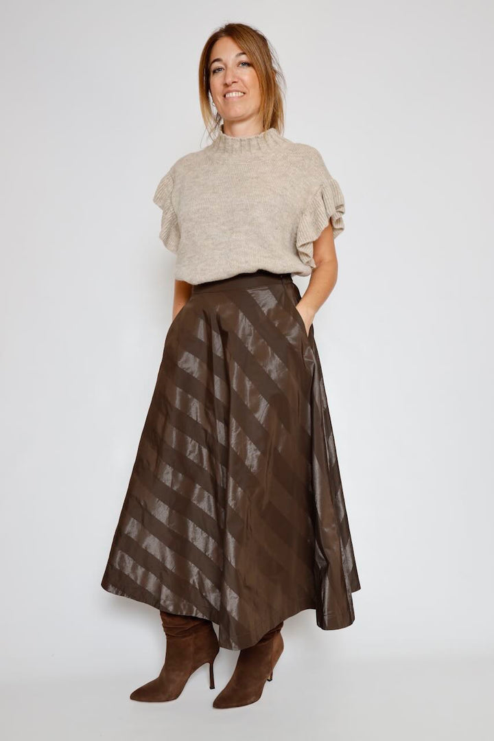 FALDA TAFETAN RAYAS 64-6003