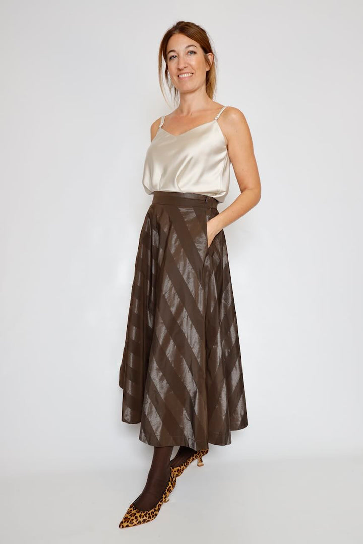 FALDA TAFETAN RAYAS 64-6003