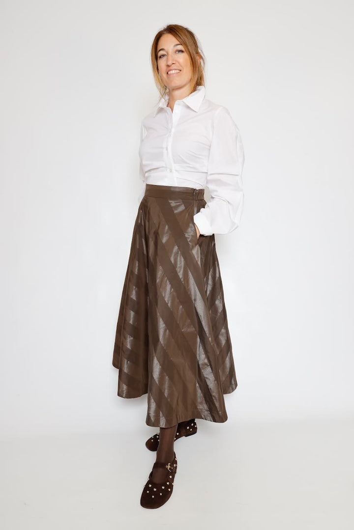 FALDA TAFETAN RAYAS 64-6003