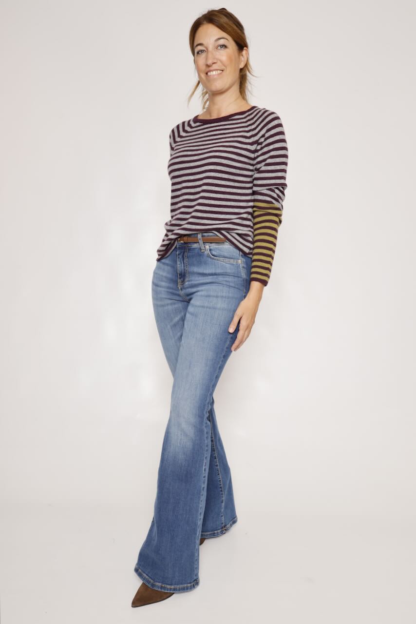 JERSEY RAYAS VINO/GRIS A26IT523