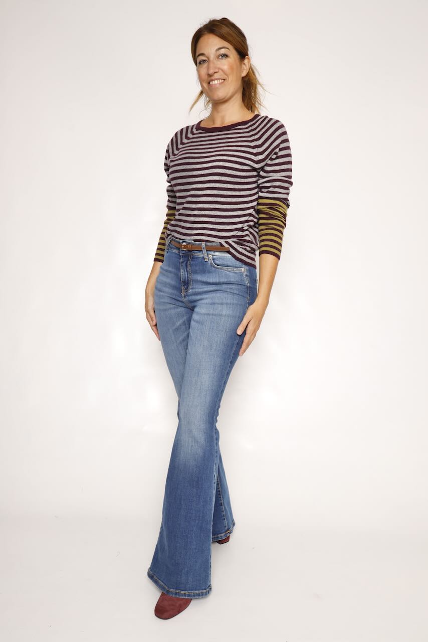 JERSEY RAYAS VINO/GRIS A26IT523