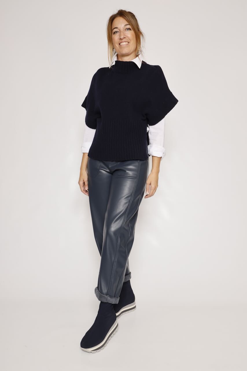 PANTALÓN ECOPIEL MARINO PP431T10