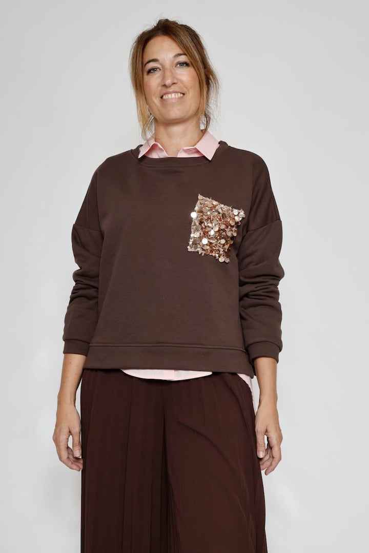 SUDADERA MARRÓN 12327