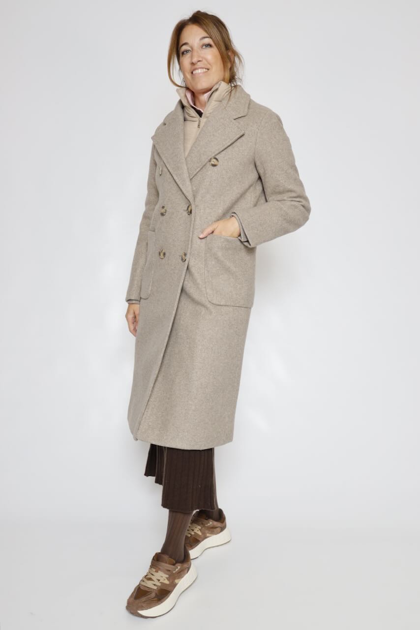 ABRIGO CON CUELLO DESMONTABLE TAUPE NOOMI.7002612