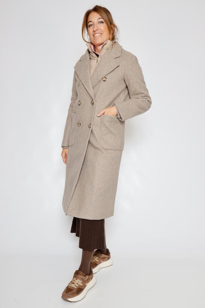 ABRIGO CON CUELLO DESMONTABLE TAUPE NOOMI.7002612