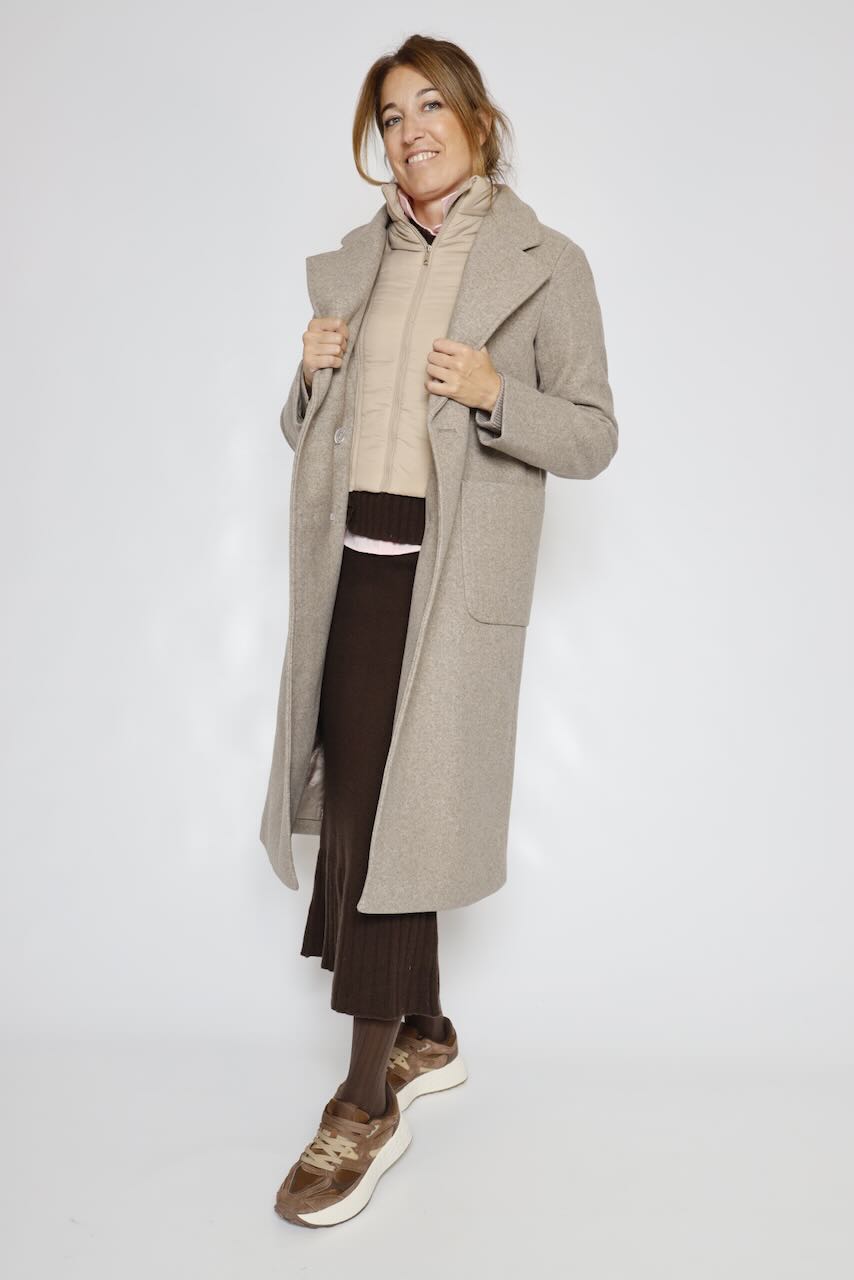 ABRIGO CON CUELLO DESMONTABLE TAUPE NOOMI.7002612