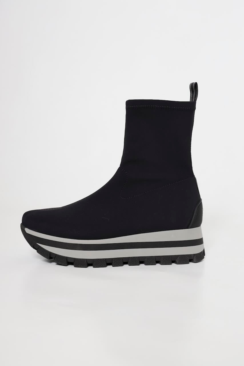BOTINES DE TEJIDO ÉLASTICO NEGRO 22149