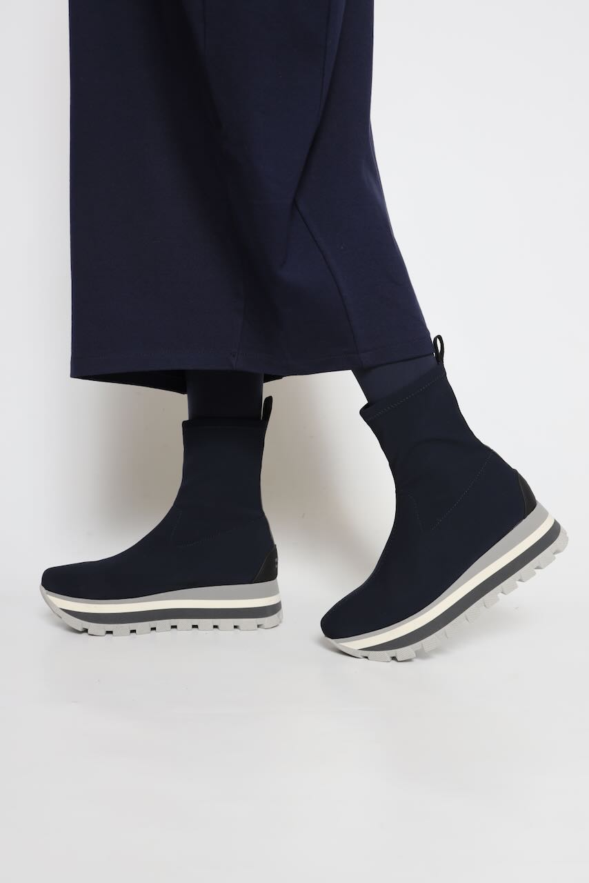 BOTINES TEJIDO ÉLASTICO MARINO 22149