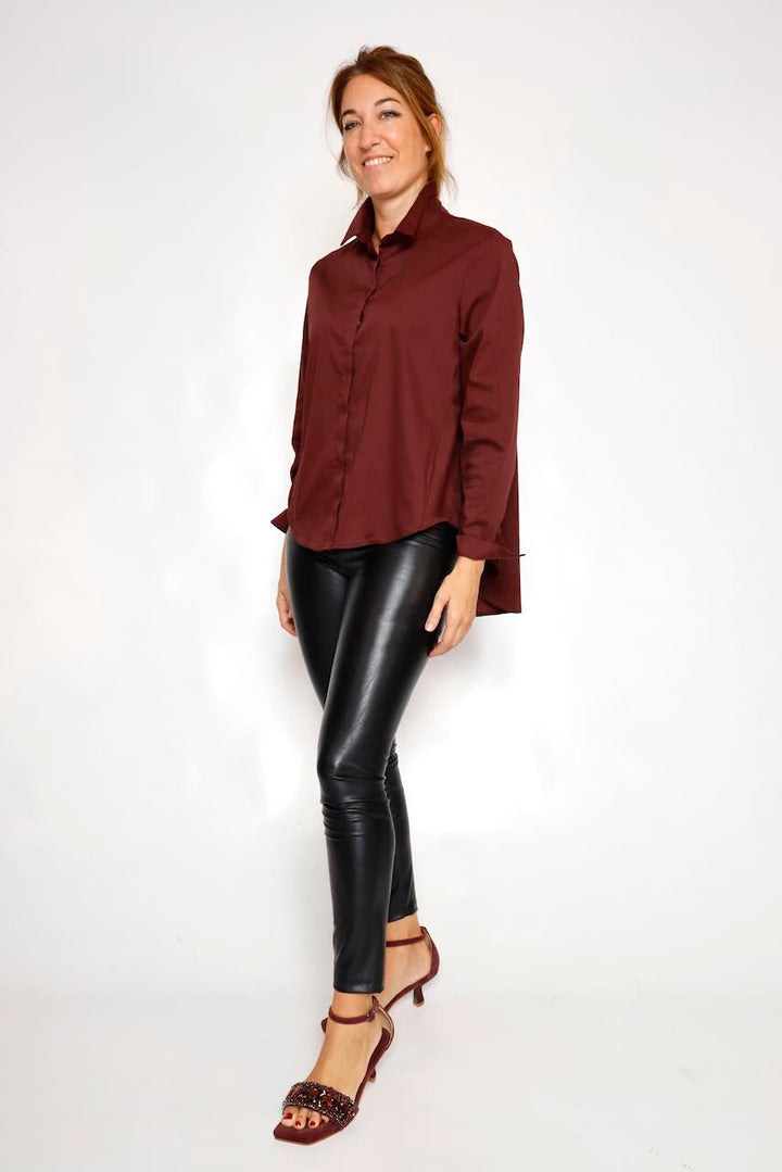 CAMISA CORTA CED4IDK-BURDEOS