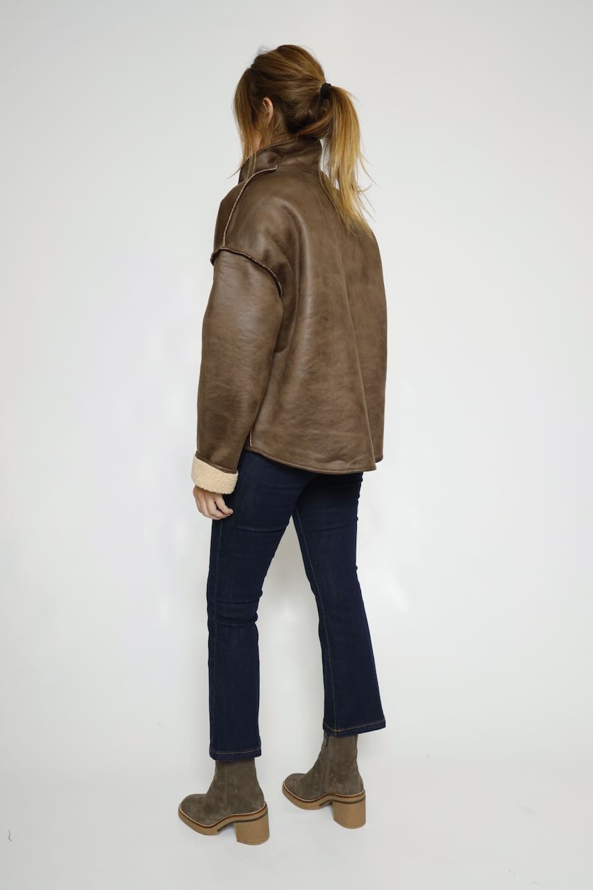 CHAQUETA REVERSIBLE MARRON Y BEIGE ERAH