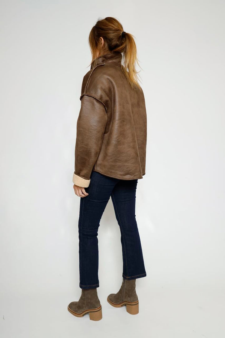 CHAQUETA REVERSIBLE MARRON Y BEIGE ERAH