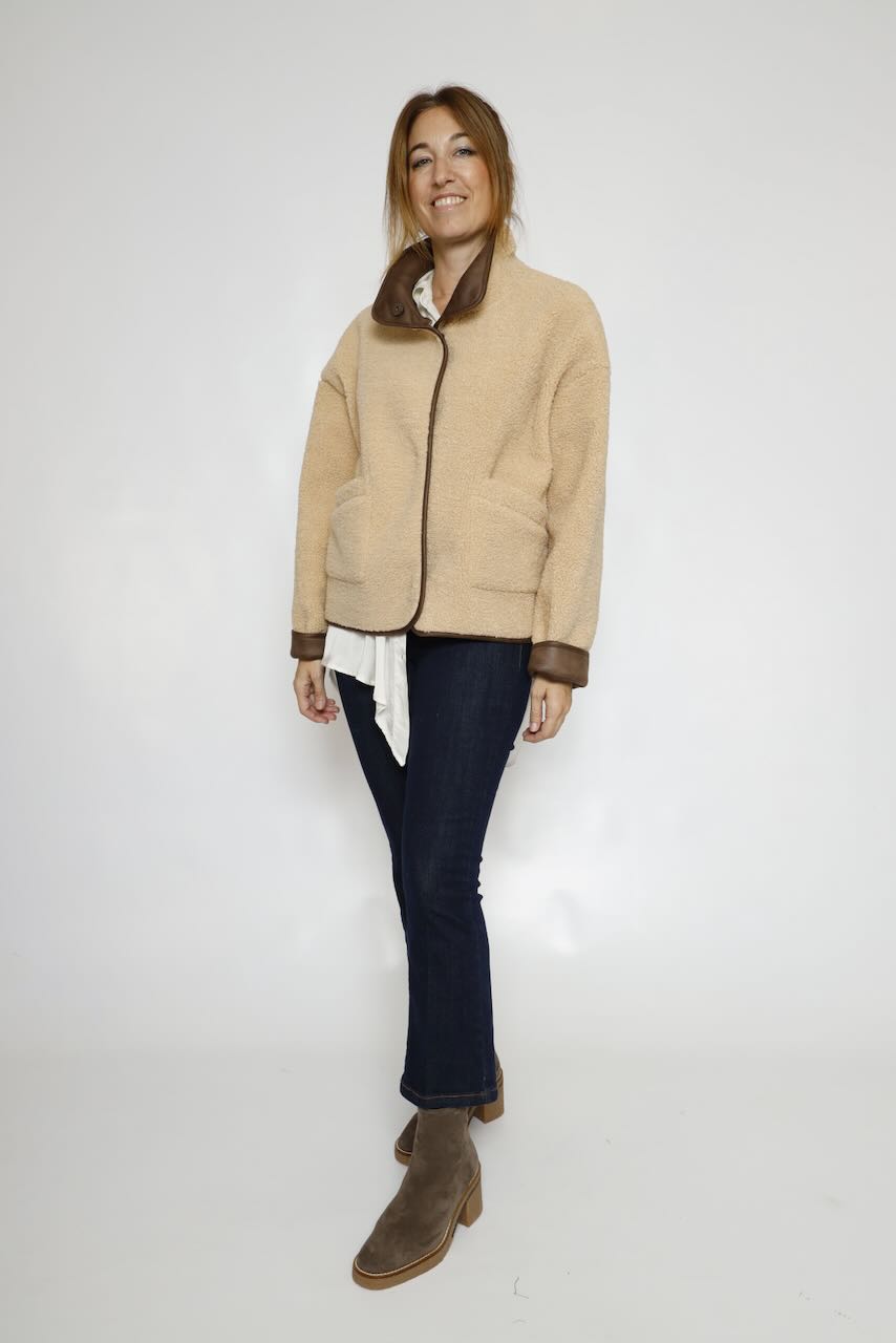 CHAQUETA REVERSIBLE MARRON Y BEIGE ERAH