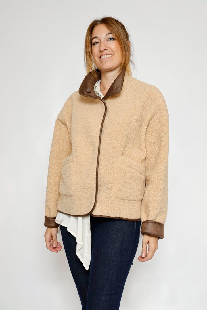 CHAQUETA REVERSIBLE MARRON Y BEIGE ERAH