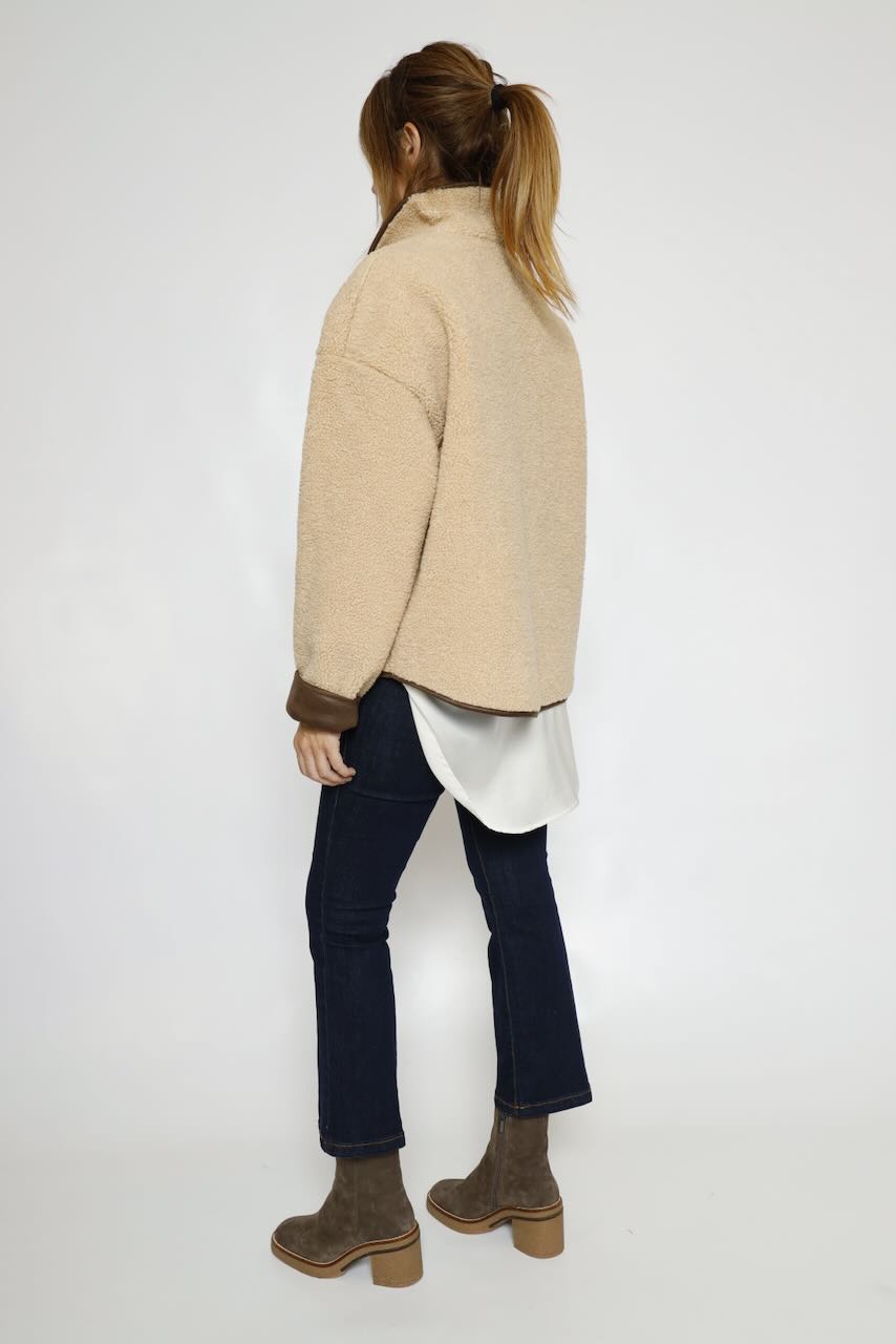 CHAQUETA REVERSIBLE MARRON Y BEIGE ERAH
