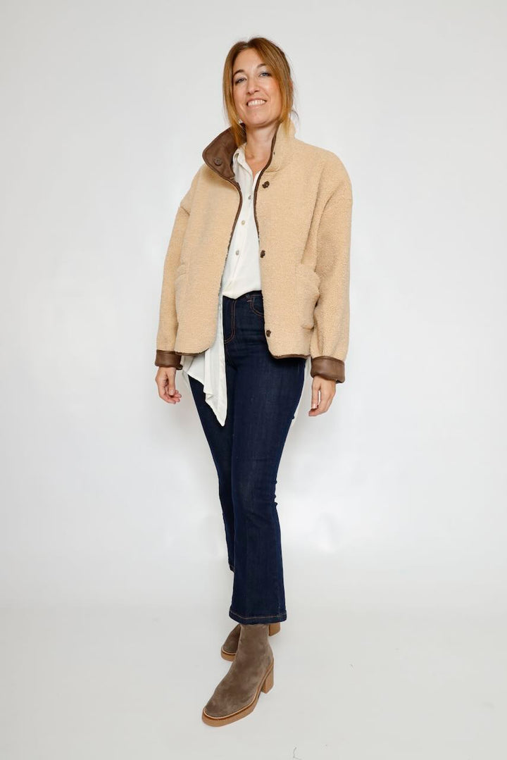 CHAQUETA REVERSIBLE MARRON Y BEIGE ERAH