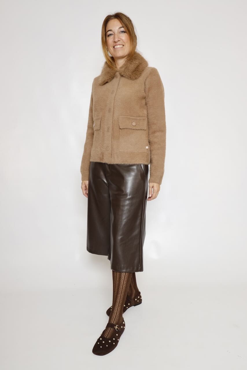 CHAQUETA CUELLO EXTRAIBLE BEIGE NIA.5002612