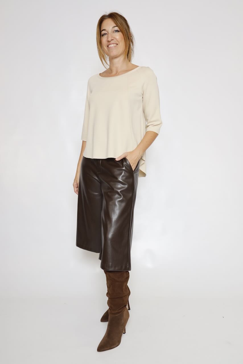 PANTALON MARRóN EFECTO PIEL A26DD231
