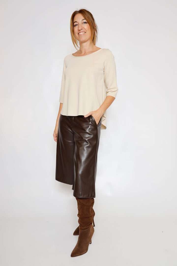 PANTALON MARRóN EFECTO PIEL A26DD231