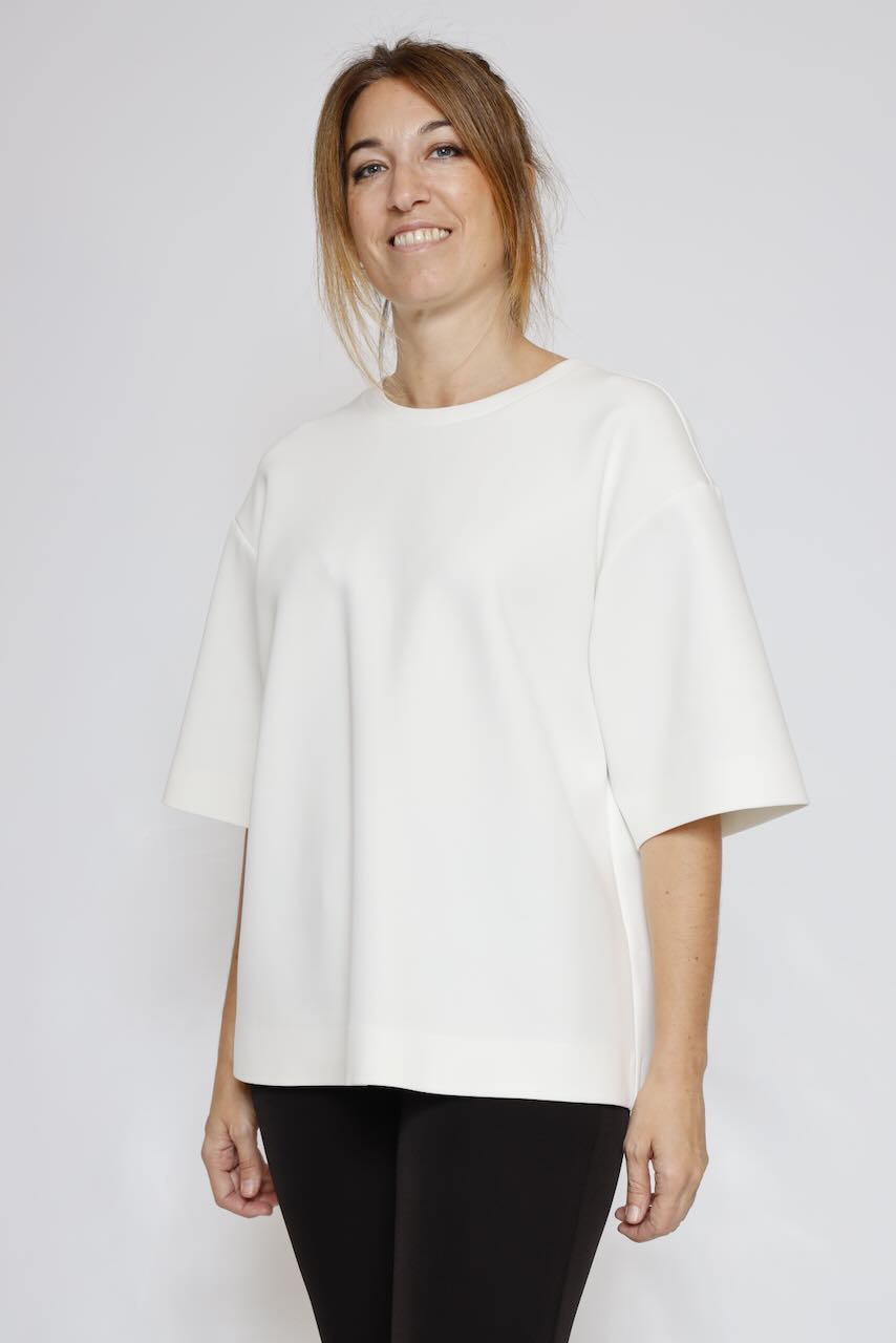 BLUSA MANGA CORTA BLANCA CREMALLERA 64-2015