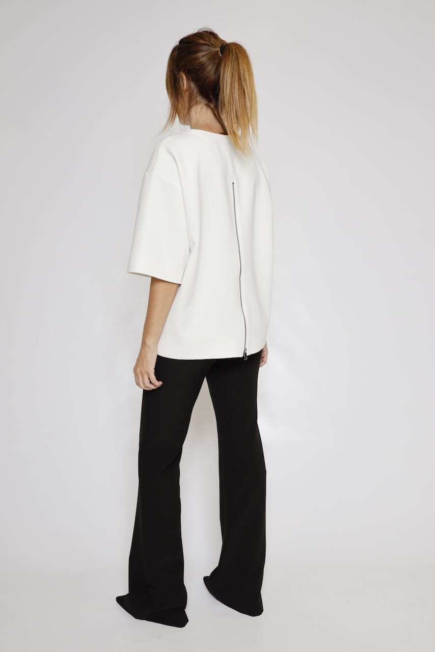 BLUSA MANGA CORTA BLANCA CREMALLERA 64-2015