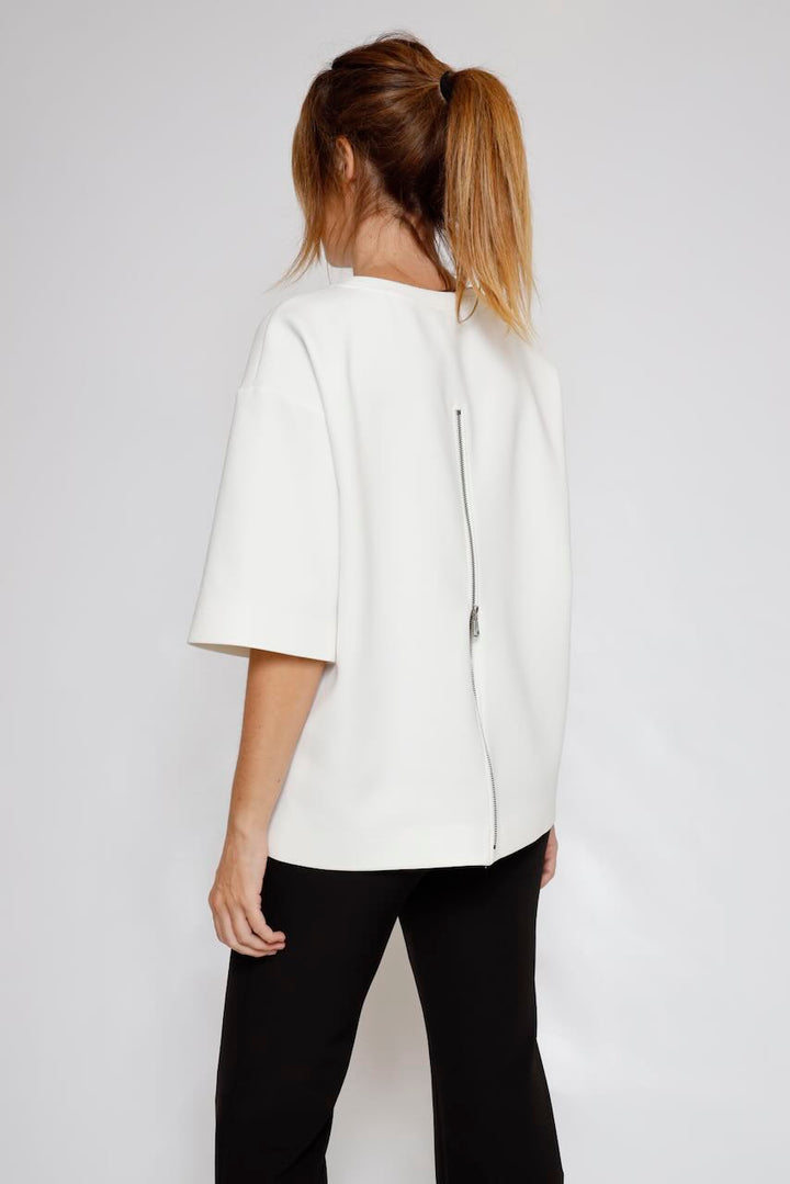 BLUSA MANGA CORTA BLANCA CREMALLERA 64-2015