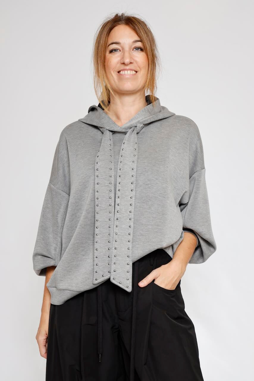SUDADERA CAPUCHA GRIS 64-2143