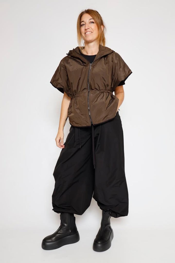 PANTALON NEGRO ANCHO DOBLADILLO ELASTICO  64-5003