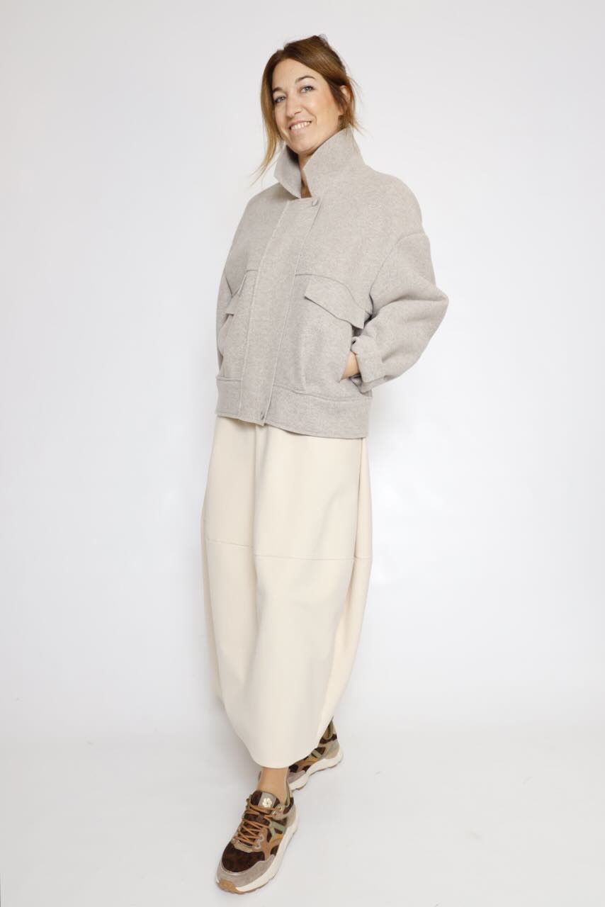 BOMBER PAÑO BEIGE A26ES625