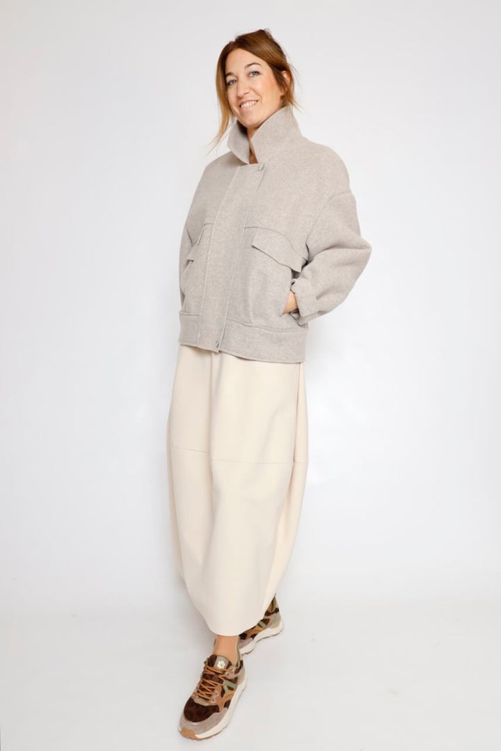 BOMBER PAÑO BEIGE A26ES625