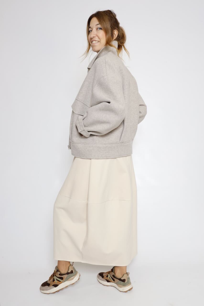 BOMBER PAÑO BEIGE A26ES625
