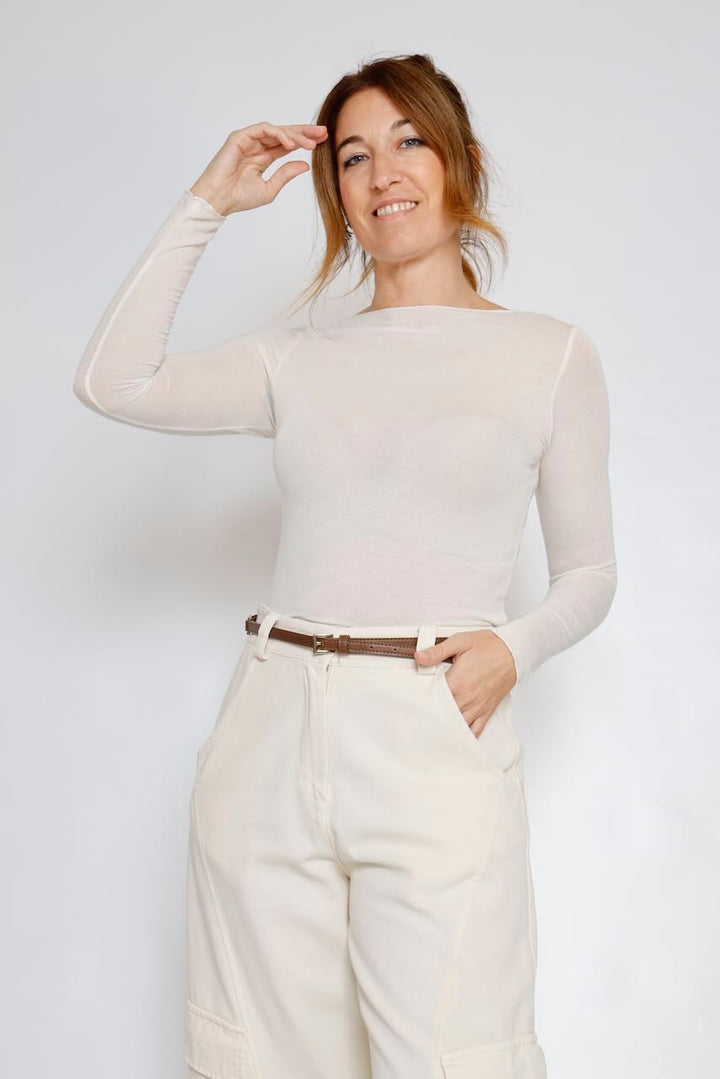 CAMISETA TACTO CACHEMIRA LATTE  A26BU407