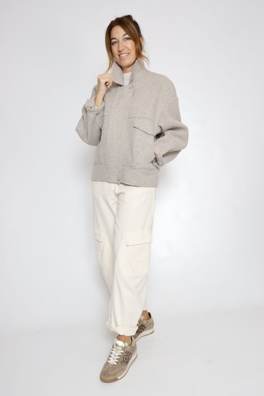 BOMBER PAÑO BEIGE A26ES625