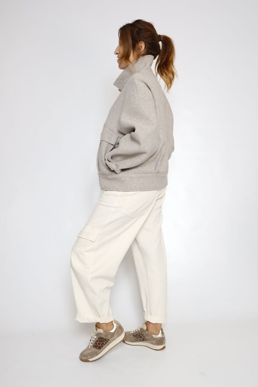 BOMBER PAÑO BEIGE A26ES625