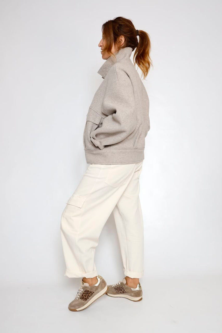 BOMBER PAÑO BEIGE A26ES625