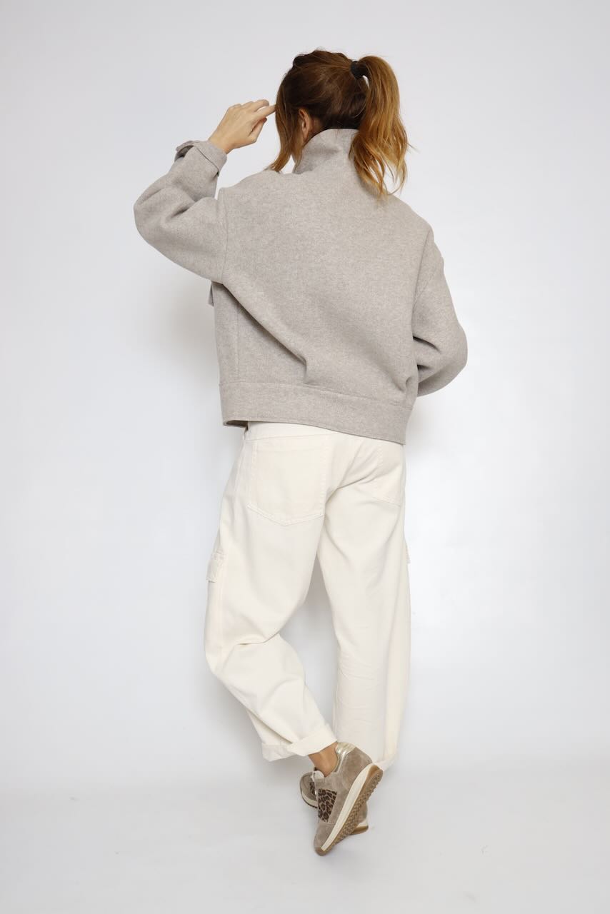 BOMBER PAÑO BEIGE A26ES625
