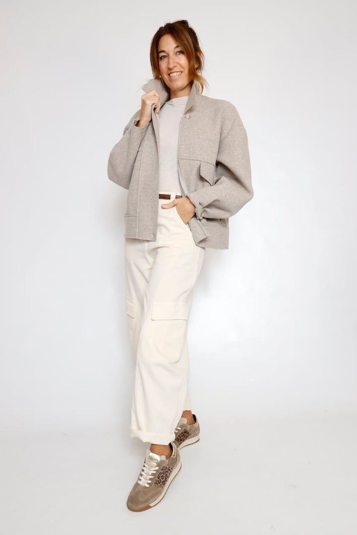 BOMBER PAÑO BEIGE A26ES625