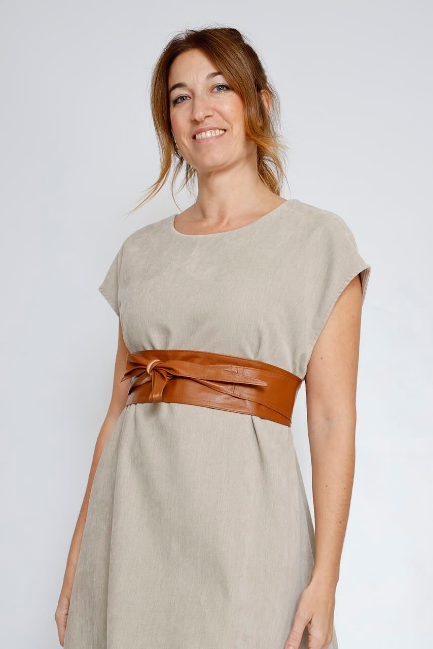 CINTURON ANCHO CAMEL BELT