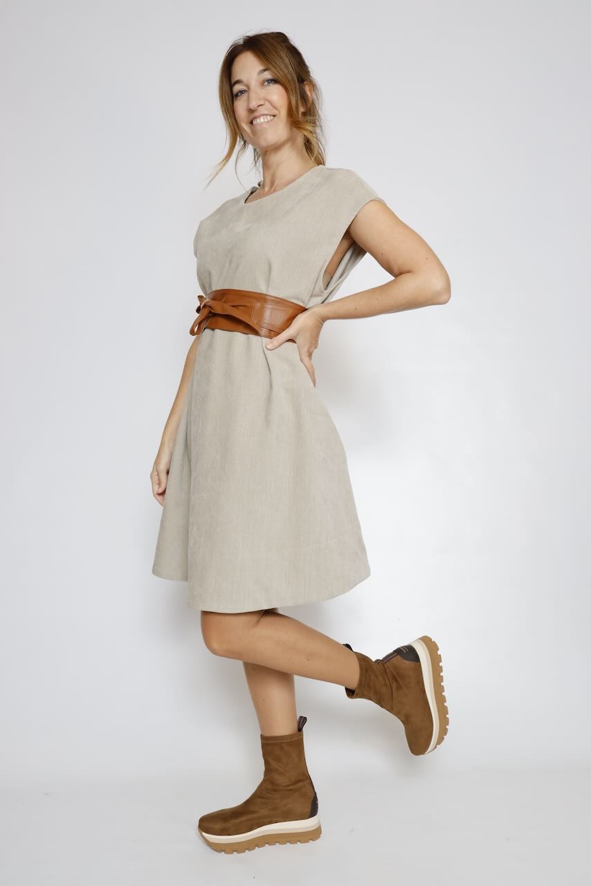 BOTINES TEJIDO ÉLASTICO CAMEL 22149