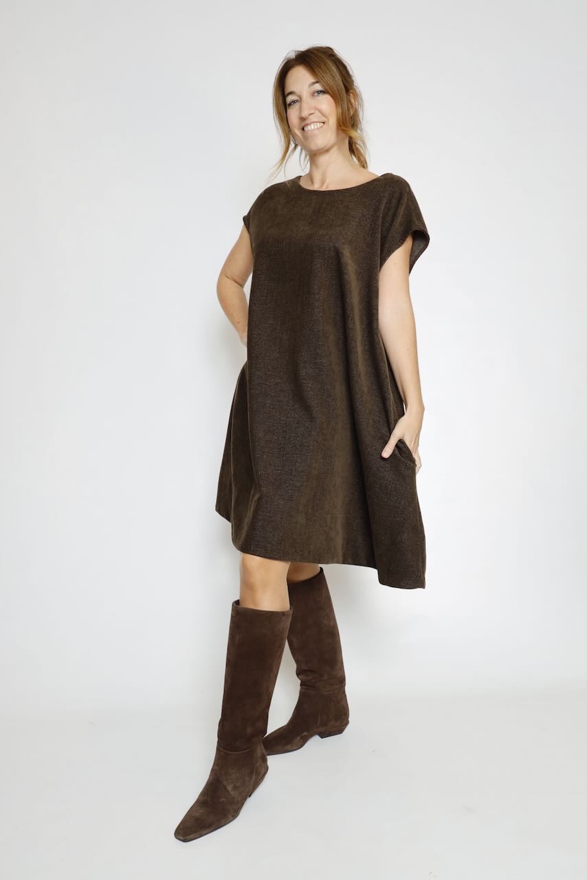 VESTIDO CORTO EVASÉ MARRÓN 62P83229