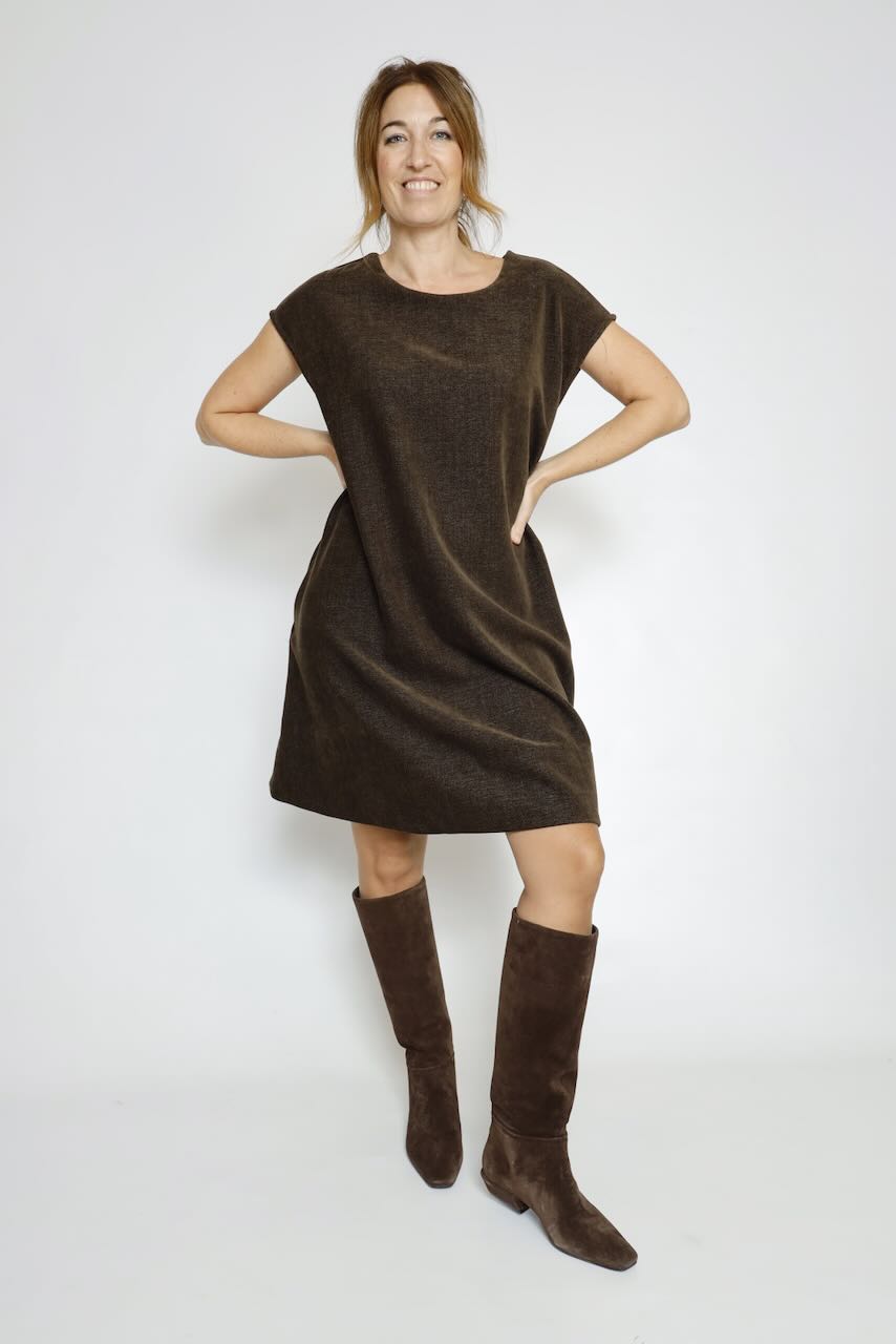 VESTIDO CORTO EVASÉ MARRÓN 62P83229